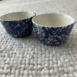 Pottery Barn Sponge Ware Pottery Bowl Spatterware Farmhouse Chip